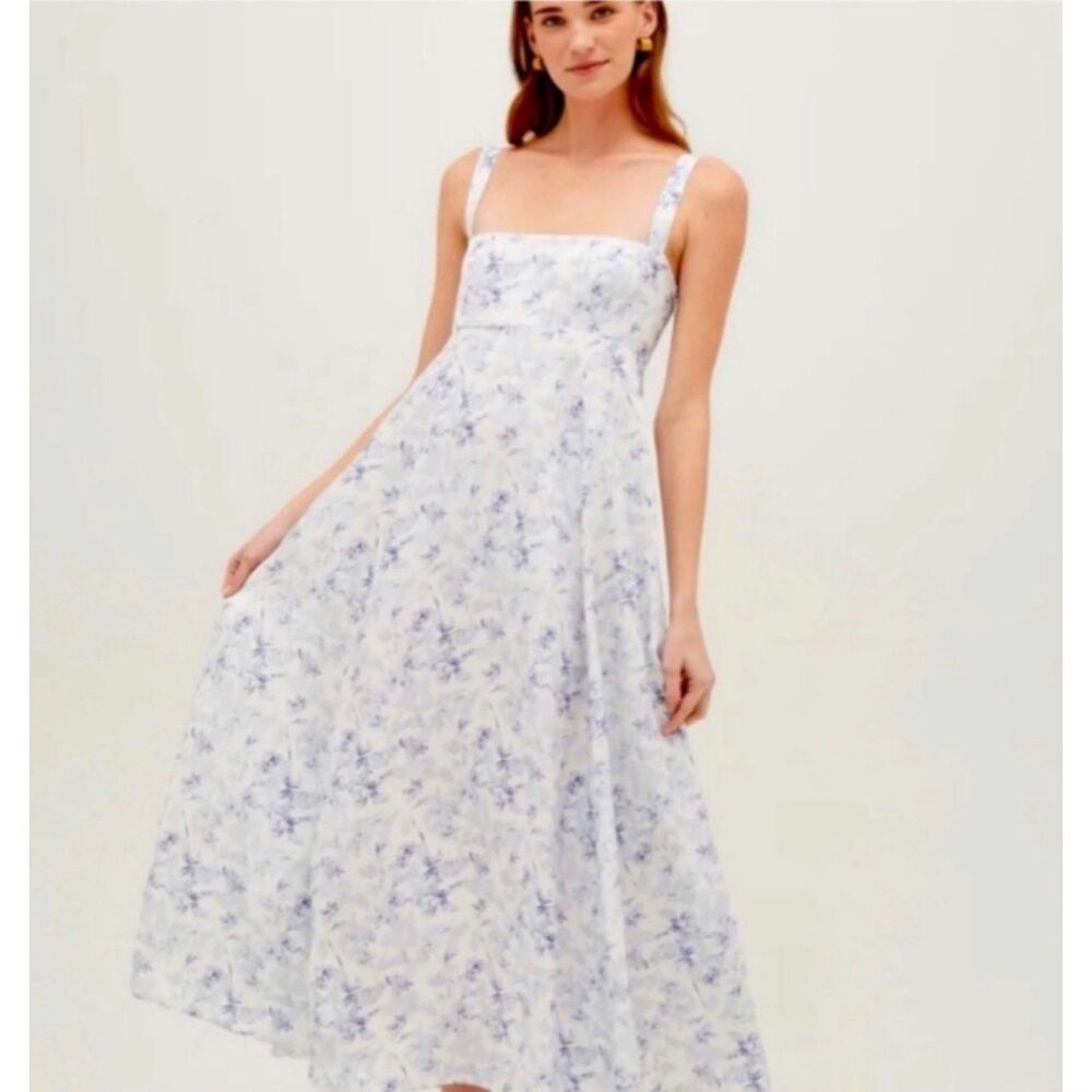 Hill House Home The Rowena Dress XXS Blue Floral Maxi